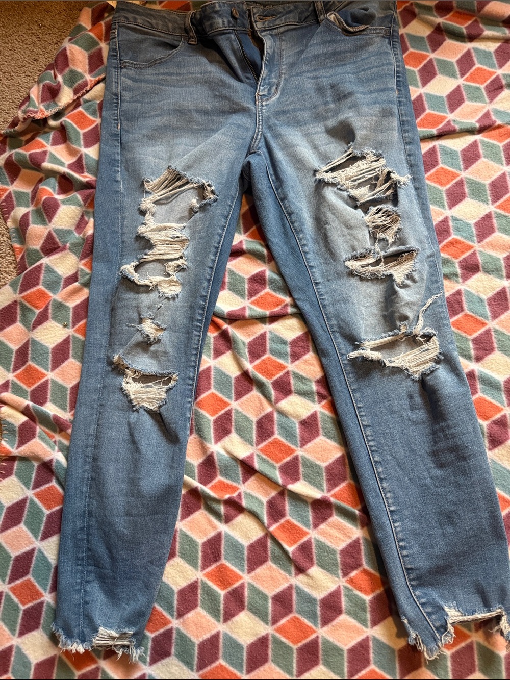Women’s Distressed Blue Ripped Jeans